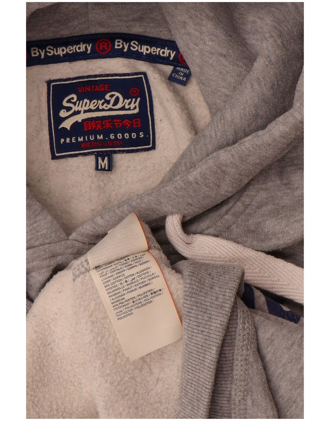 Ανδρικό γραφικό κουκούλα Superdry, βαμβακερό μεσαίο γκρι