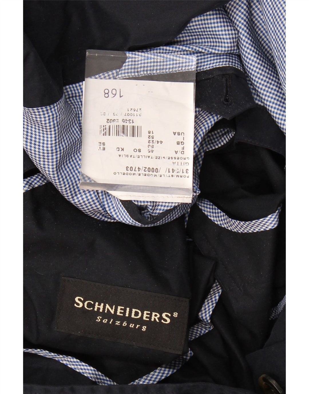 SCHNEIDERS Womens Overcoat UK 22 3XL  Navy Blue Cotton