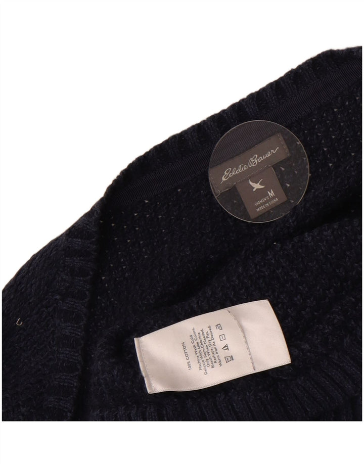 Γυναικείο πουλόβερ με ζακέτα Eddie Bauer UK 14 μεσαίο μπλε βαμβακερό