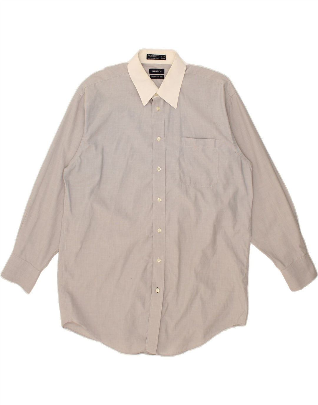NAUTICA Mens Shirt Size 16/ 1/2 Large Grey Cotton Vintage Nautica and Second-Hand Nautica from Messina Hembry 