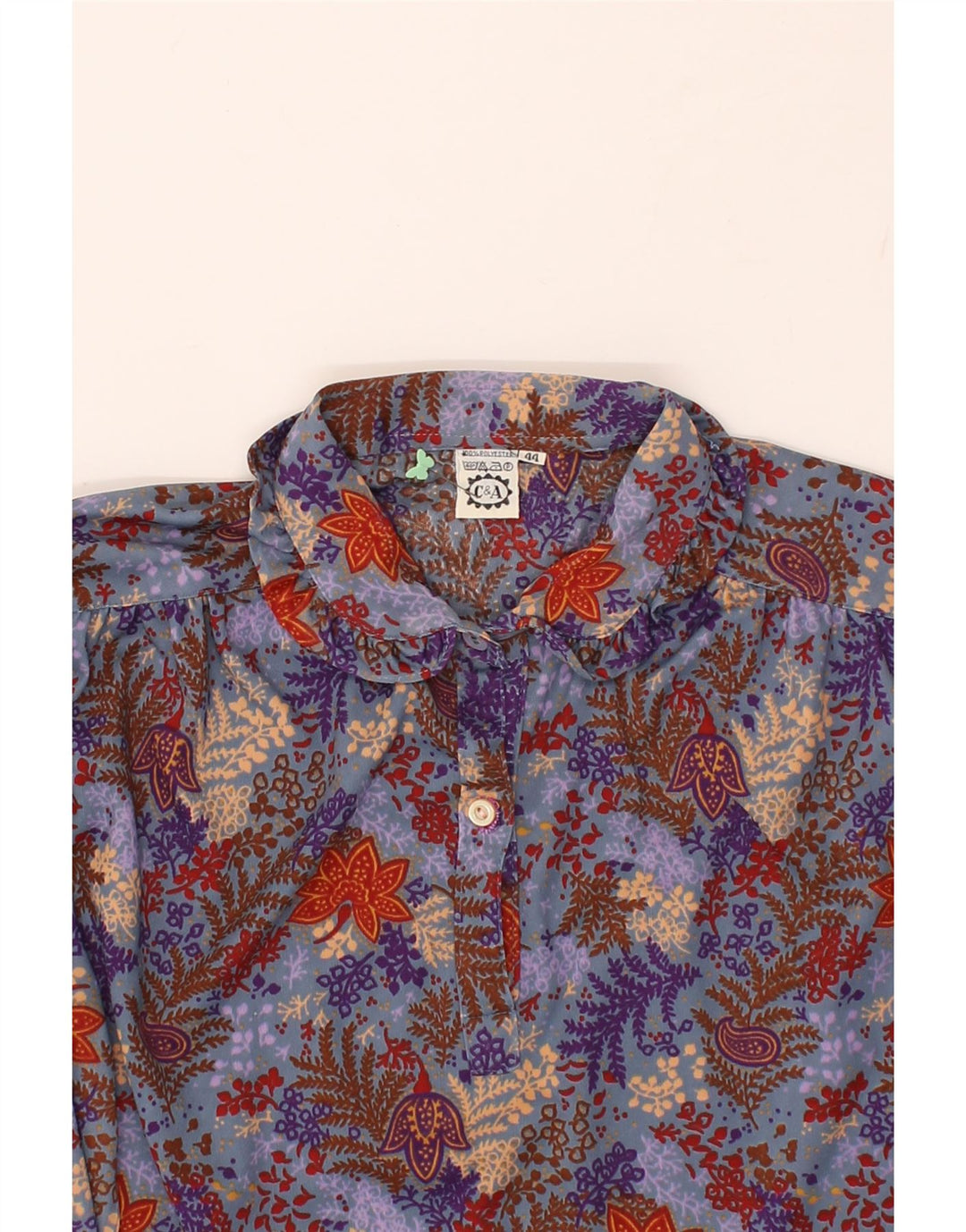 C&A Womens Pullover Shirt EU 44 XL Multicoloured Floral Polyester | Vintage C&A | Thrift | Second-Hand C&A | Used Clothing | Messina Hembry 