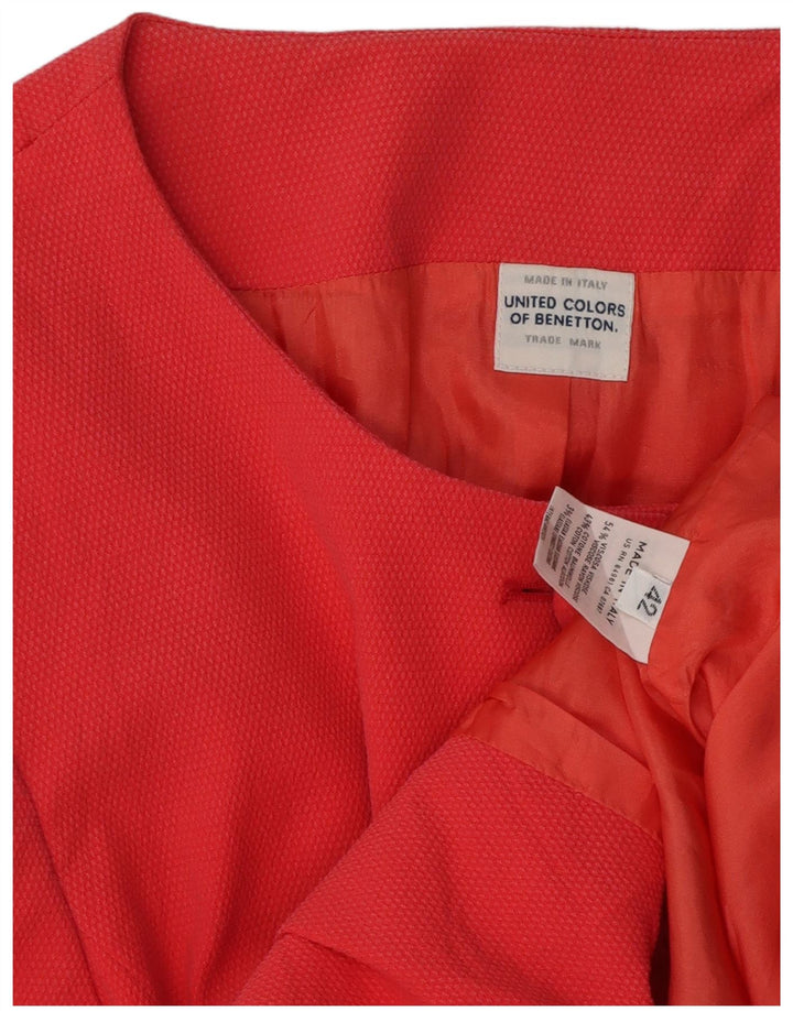 BENETTON Γυναικείο κοντομάνικο σακάκι 42 κουμπιών, μεσαίο ροζ