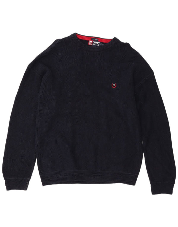 CHAPS RALPH LAUREN Ανδρικό πουλόβερ πουλόβερ με λαιμό σκάφος XL Navy Blue Ψαροκόκκαλο