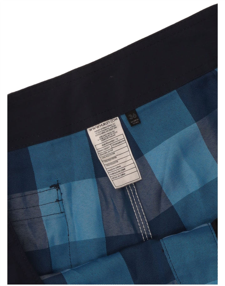 Ανδρικό γραφικό σορτς κολύμβησης Hurley μεγάλο μπλε τσεκ πολυεστέρα