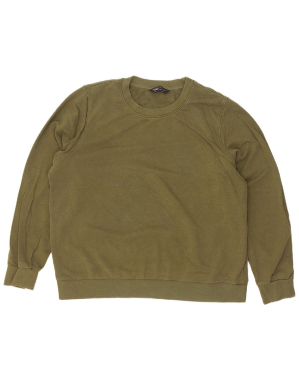 Marks & Spencer Γυναικεία Φούτερ Jumper UK 16 Large Khaki Cotton