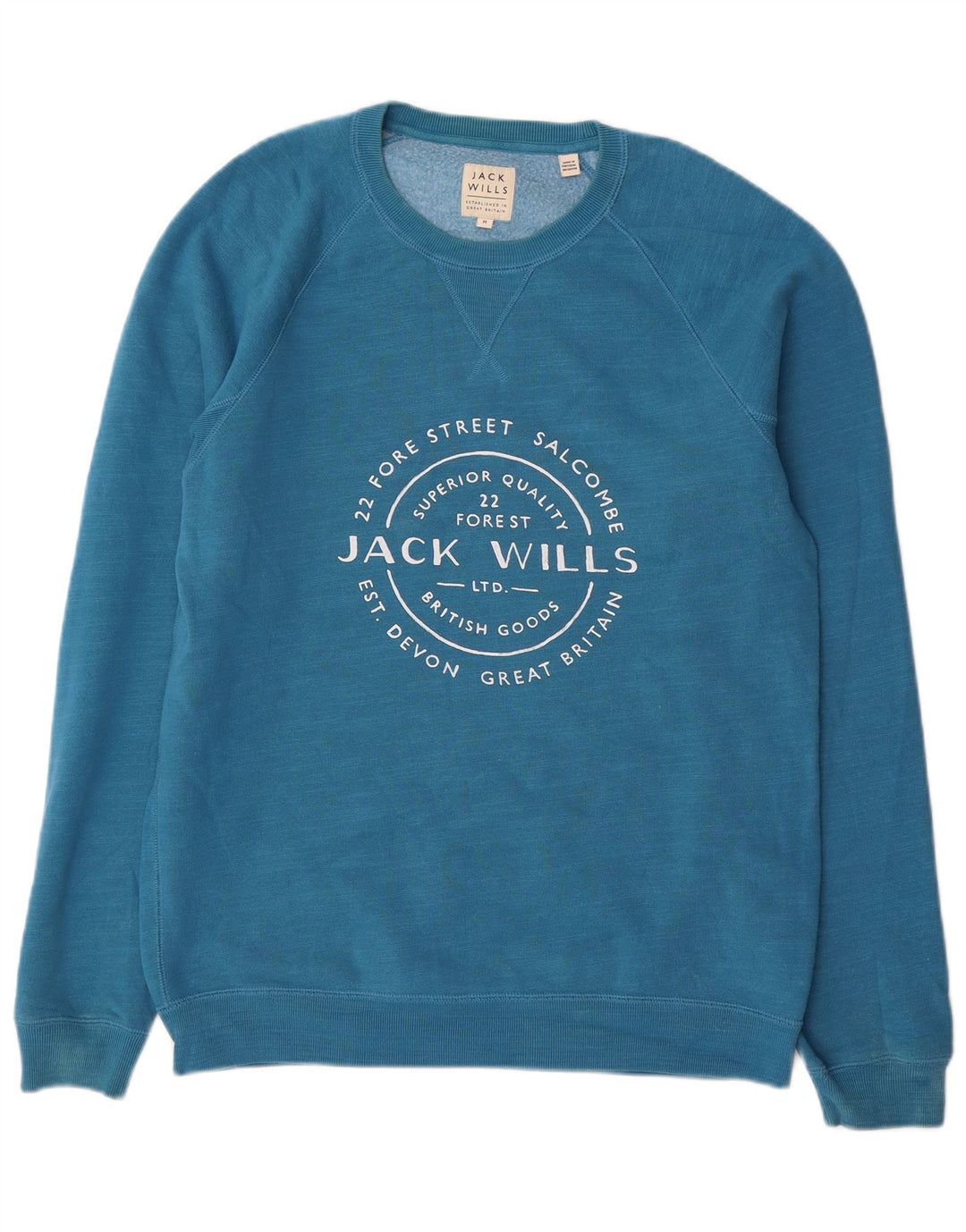 Ανδρικό γραφικό φούτερ Jack Wills, μεσαίο μπλε βαμβακερό