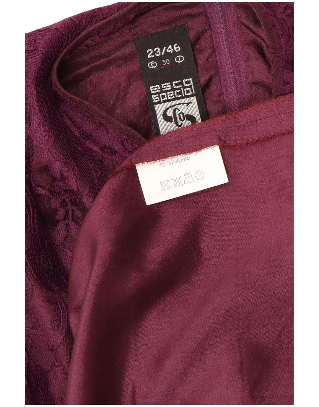 Γυναικείο μακρυμάνικο φόρεμα ESCO A-Line IT 46 Μεγάλο Μωβ Floral Πολυεστέρας