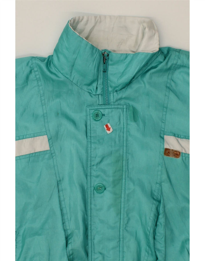 VINTAGE Mens Bomber Jacket UK 42 XL Turquoise Polyester Vintage Vintage and Second-Hand Vintage from Messina Hembry 
