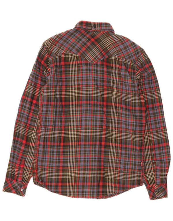 Levi's Mens Standard Fit Flannel Shirt Small Multicoloured Check Cotton