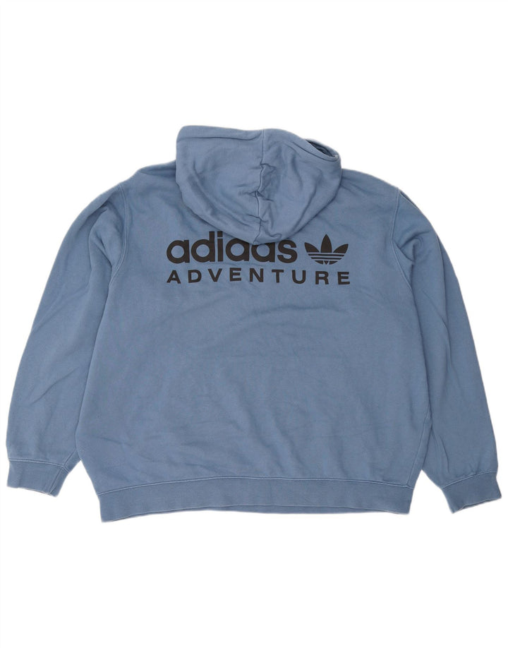 ADIDAS Ανδρικό Adventure Graphic Hoodie Jumper 2XL Μπλε βαμβακερό
