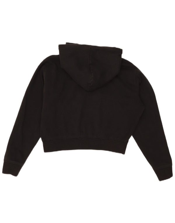 Tommy Hilfiger Womens Crop Graphic Hoodie Jumper UK 10 Small Black