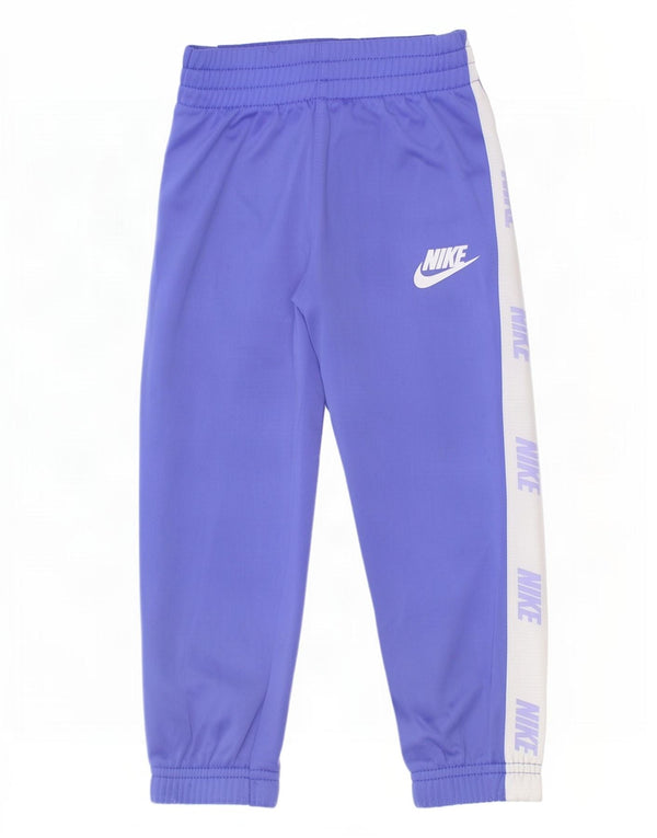 Nike Girls Graphic αθλητική φόρμα παντελόνι Joggers 2-3 Years Purple Colourblock