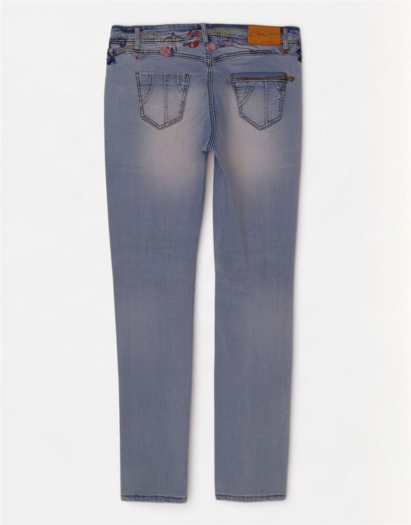 Desigual Γυναικείο γραφικό Skinny Jeans W32 L32 Blue Floral