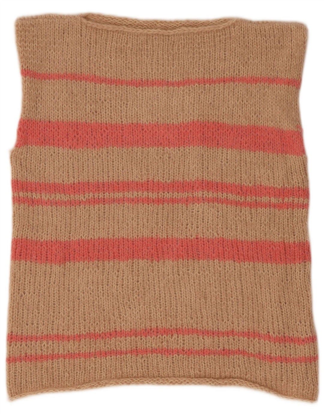 Vintage γυναικείο γιλέκο Tank Top UK 12 Μεσαίο καφέ ριγέ