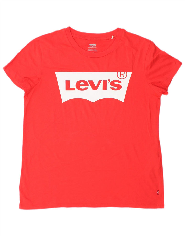 Γυναικείο μεγάλο γραφικό μπλουζάκι Levi's Top 10 μικρό κόκκινο βαμβακερό