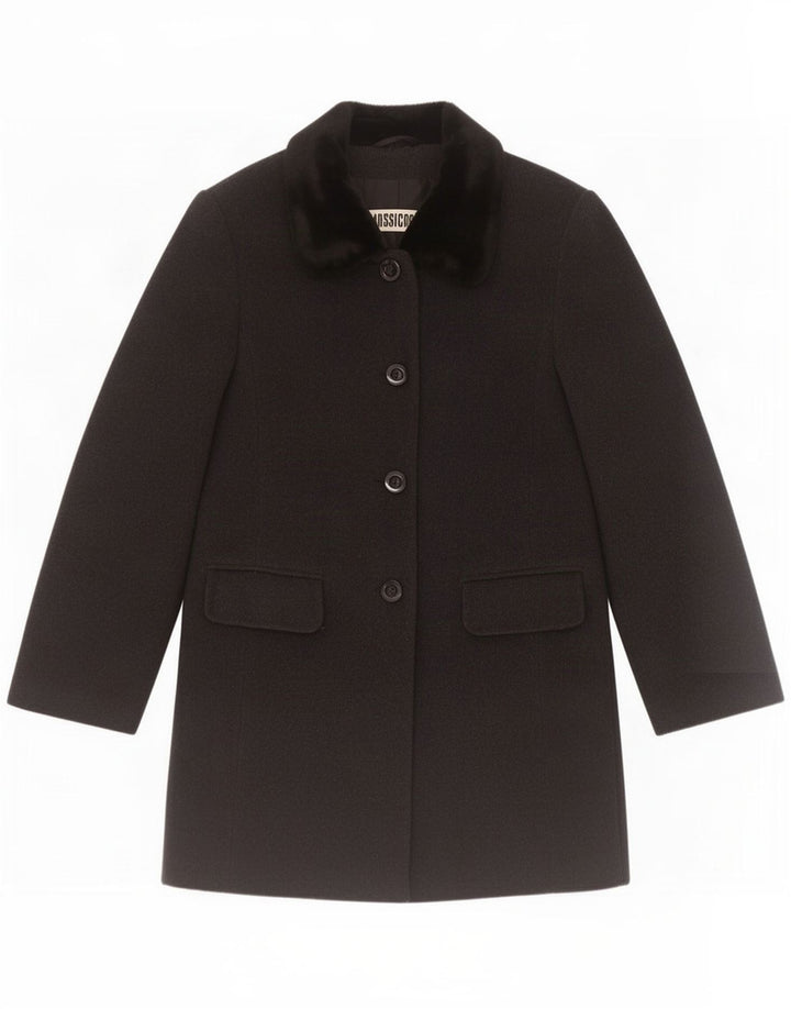 Yessica Γυναικείο Πανωφόρι UK 8 Small Black Wool