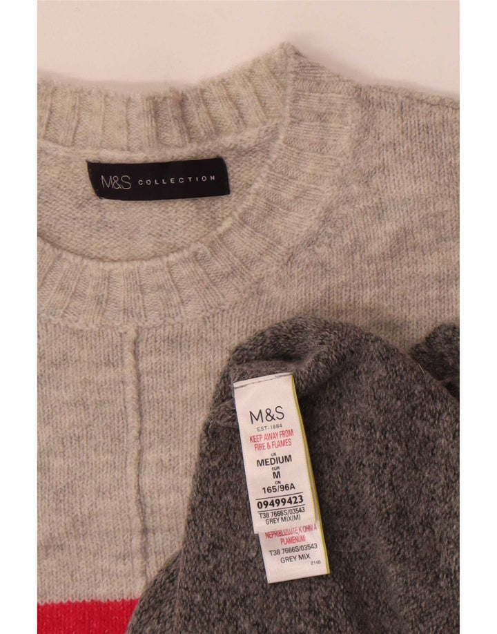 Marks & Spencer Γυναικείο πουλόβερ με λαιμόκοψη UK 14 Medium Grey