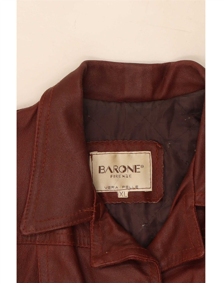 Barone Γυναικείο Δερμάτινο Μπουφάν UK 18 XL Καφέ