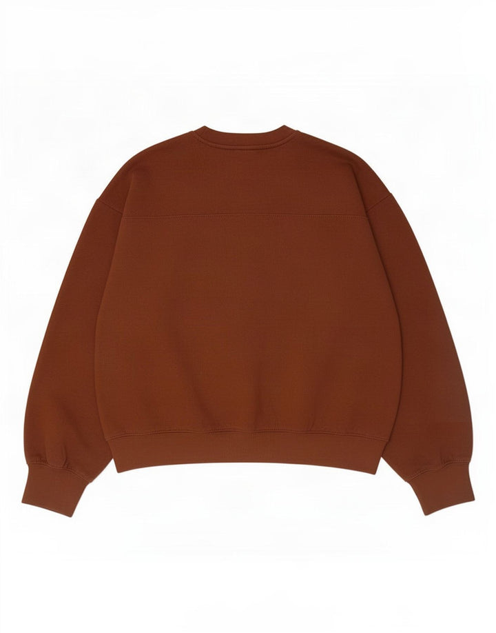 Zara Γυναικεία φούτερ Crop Oversized Jumper UK 14 Medium Brown Polyester