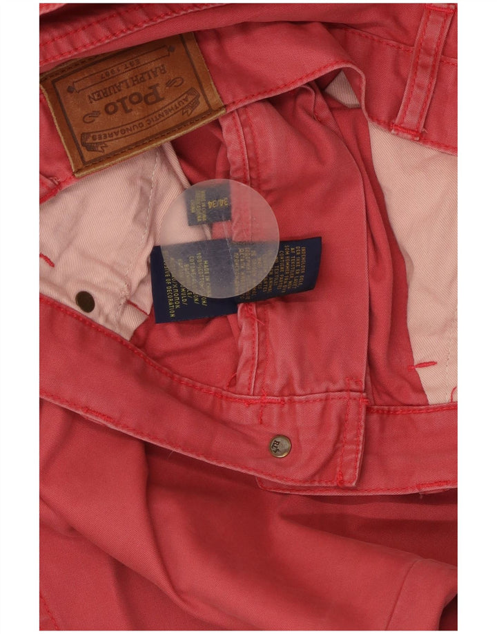 POLO RALPH LAUREN Ανδρικό λεπτό παντελόνι Chino W34 L34 κόκκινο βαμβακερό