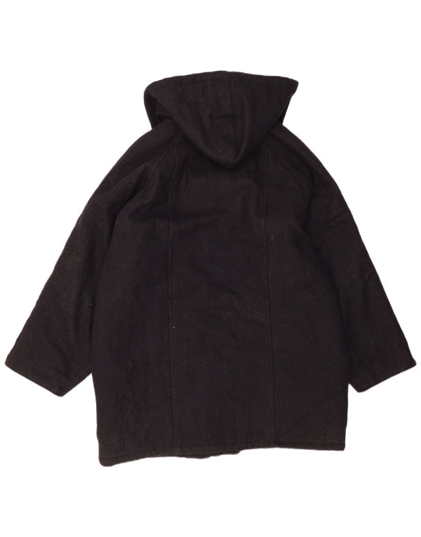 Vintage Ανδρικό παλτό με κουκούλα UK 42 XL Navy Blue Wool