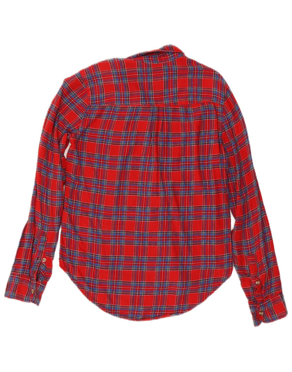 Γυναικείο φανελένιο πουκάμισο Abercrombie & Fitch UK 6 XS Red Check Cotton