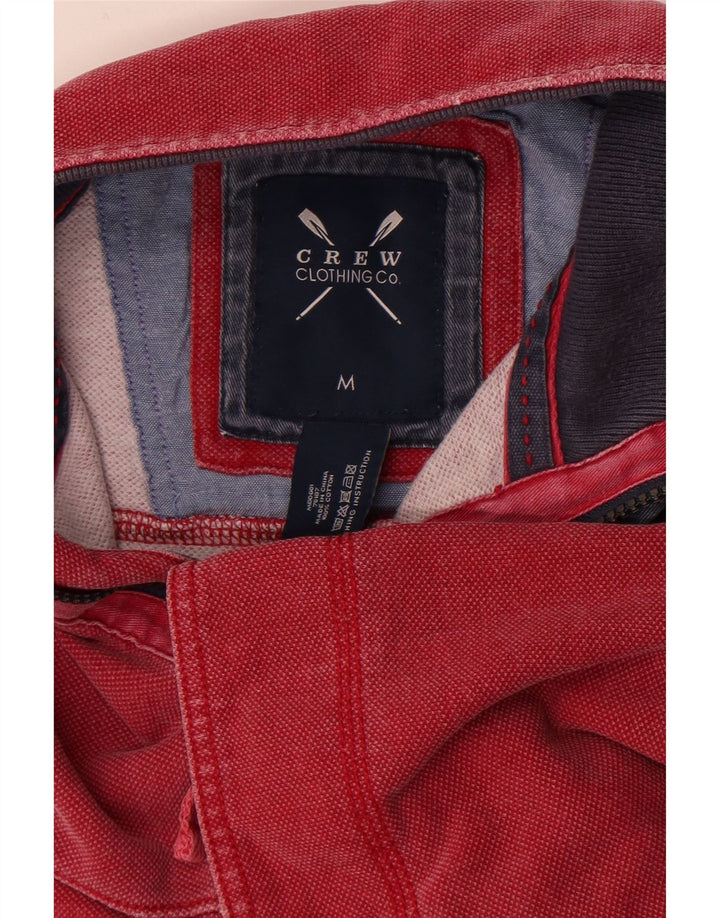 Ανδρικό φούτερ με φερμουάρ Crew Clothing, μεσαίο κόκκινο βαμβακερό