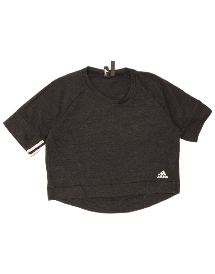 Γυναικεία φούτερ Adidas Crop Jumper UK 12/14 Medium Black Flecked