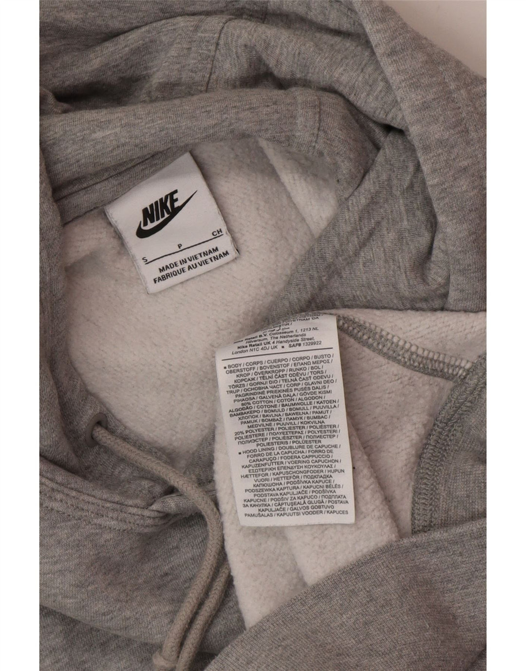 Ανδρικά κουκούλα Nike, βαμβακερά με κουκούτσια σε γκρι μικρού μεγέθους
