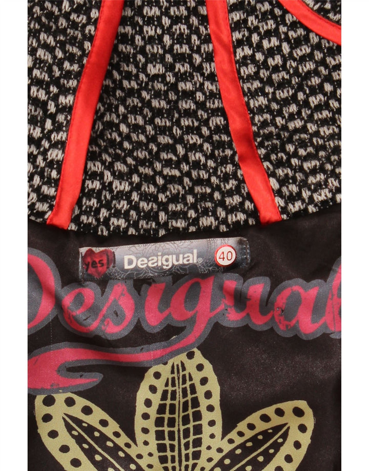 DESIGUAL Γυναικείο παλτό με κουκούλα γραφικών EU 40 Μεσαίο γκρι Check