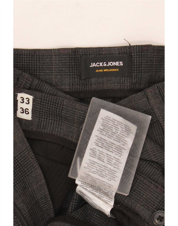 Jack & Jones Ανδρικό παντελόνι Chino Marco Slim W33 L36 Grey Check Polyester