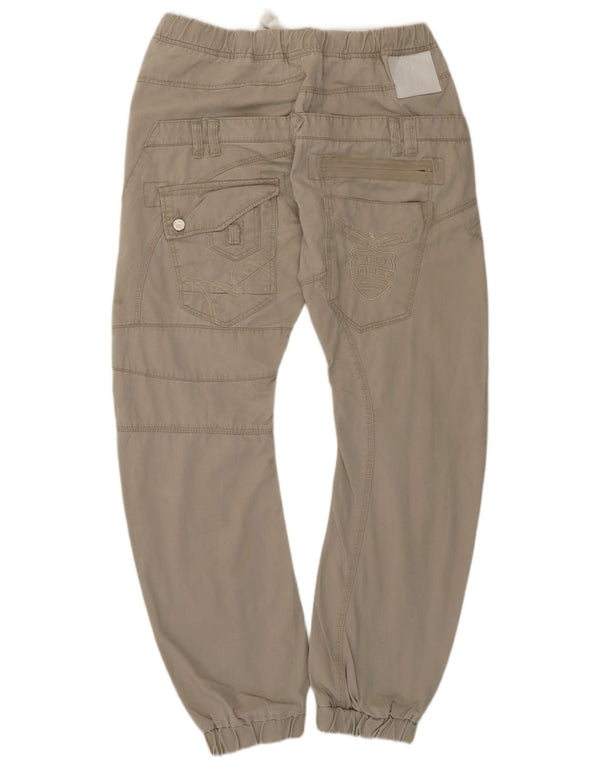 883 Police Mens Graphic Joggers Cargo Παντελόνι W34 L30 Beige Cotton