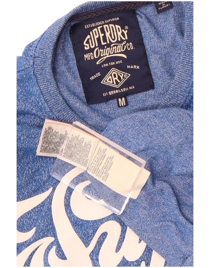 Ανδρικό γραφικό μπλουζάκι Superdry Top Βαμβακερό μεσαίο μπλε με φλύκταινες