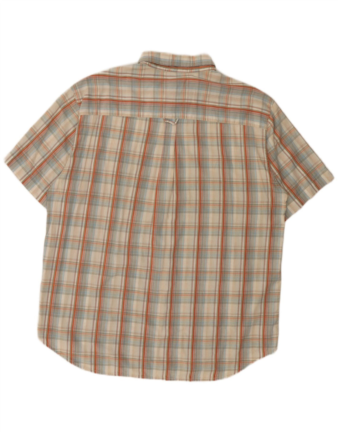 Carrera Mens Short Sleeve Shirt 2XL Beige Check Cotton