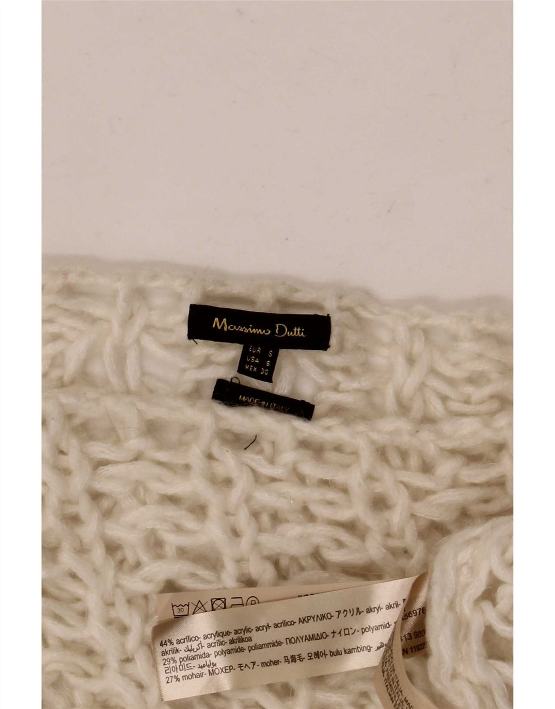 Massimo Dutti Γυναικείο πουλόβερ με λαιμόκαυστο UK 10 Small Off White