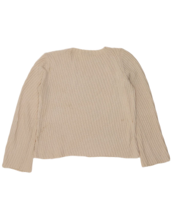 Zara Γυναικείο πουλόβερ με λαιμόκοψη UK 16 Large Off White