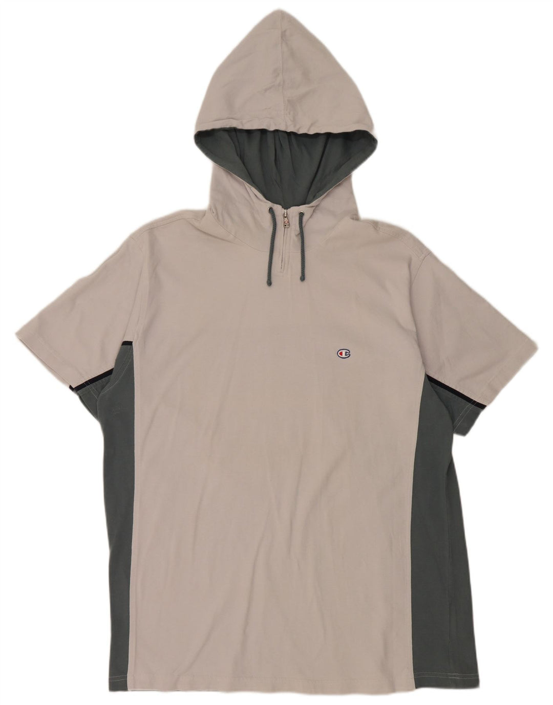 Ανδρικό μπλουζάκι CHAMPION με κουκούλα με φερμουάρ Top 2XL Λευκό βαμβακερό μπλοκ