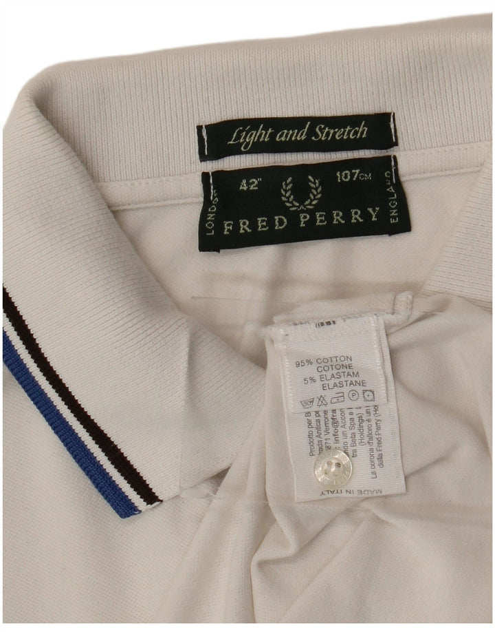 Fred Perry Ανδρικό μακρυμάνικο μπλουζάκι πόλο, μεσαίο λευκό βαμβακερό