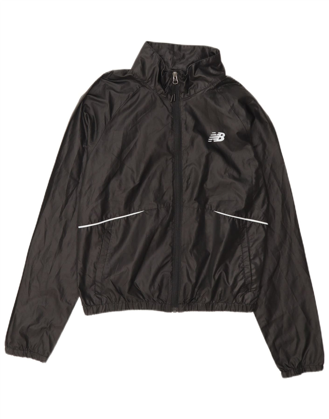 New Balance Γυναικεία φόρμα γυμναστικής γραφικά Top Jacket UK 8 Small Black Polyester