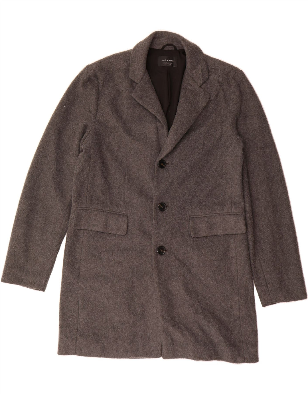 ZARA Mens Overcoat UK 42 XL Grey Polyester Vintage Zara and Second-Hand Zara from Messina Hembry 