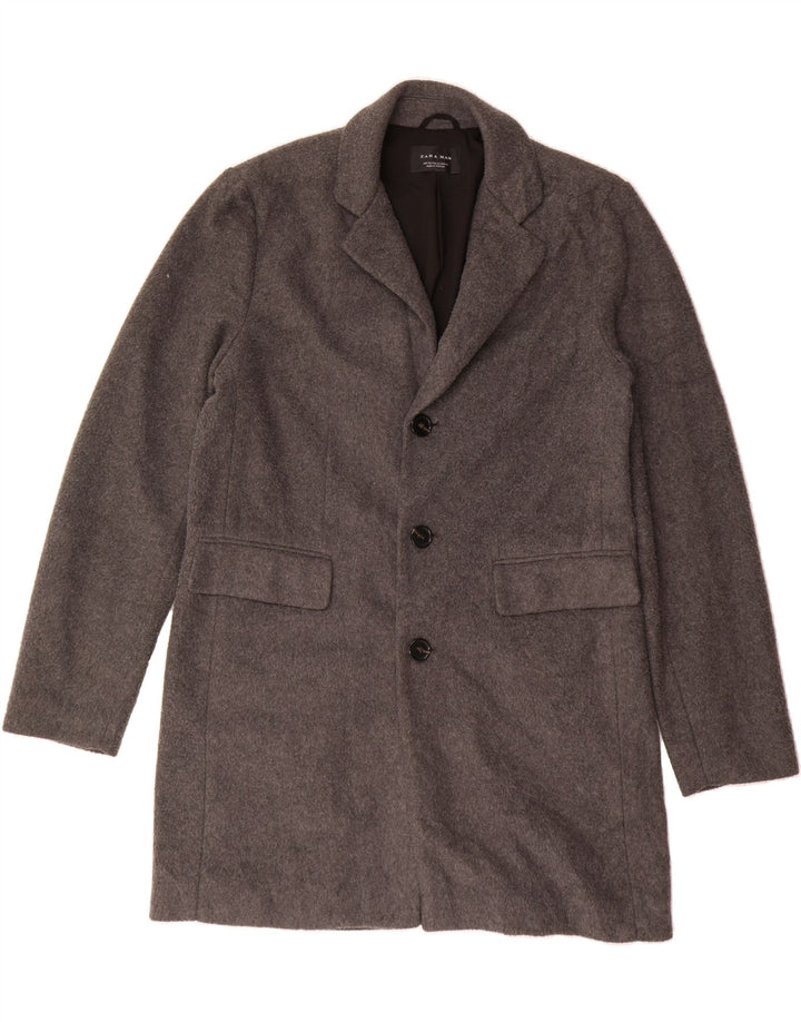 ZARA Mens Overcoat UK 42 XL Grey Polyester Vintage Zara and Second-Hand Zara from Messina Hembry 