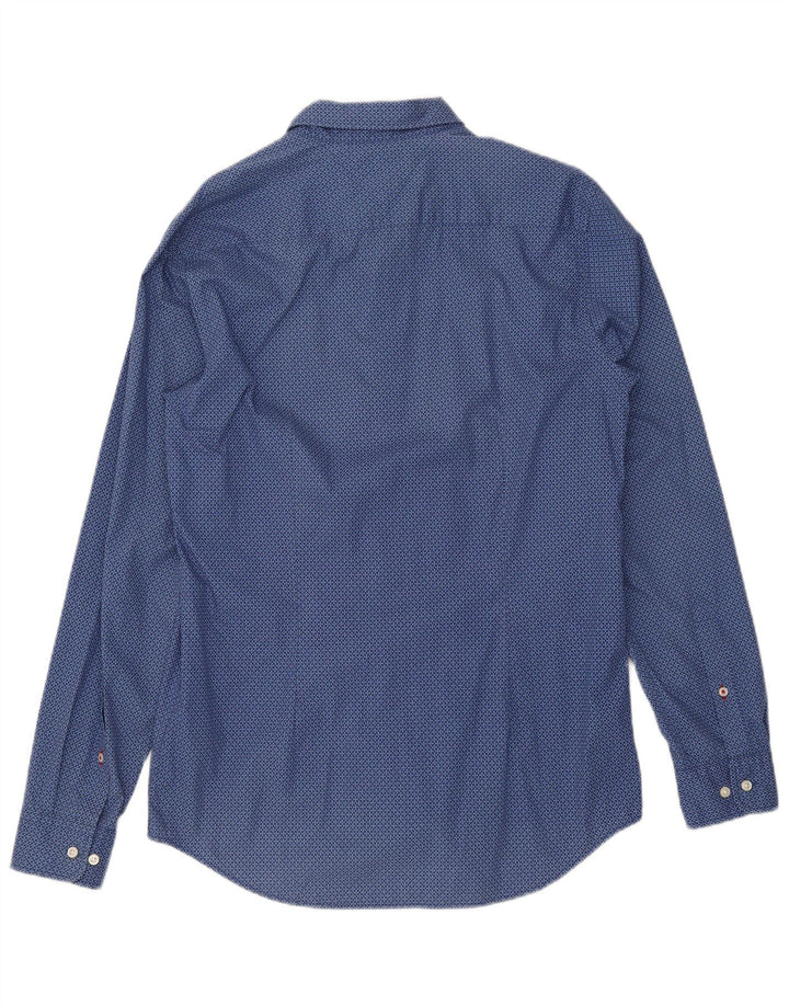 TOMMY HILFIGER Ανδρικό πουκάμισο Slim Fit μεγάλο μπλε γεωμετρικό βαμβακερό