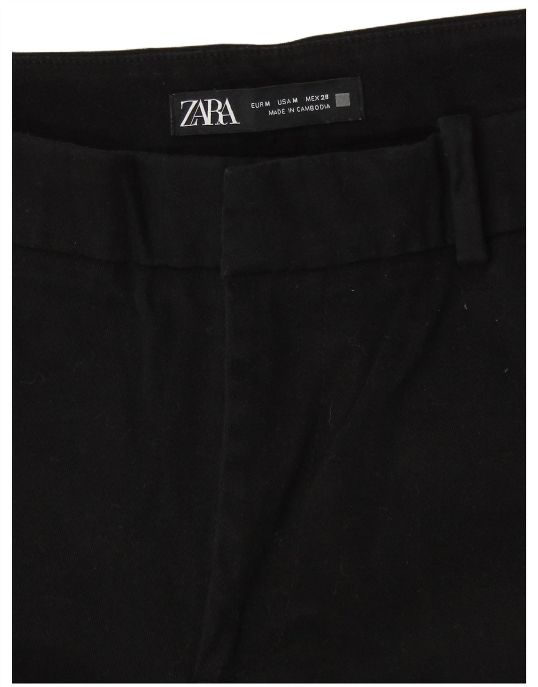 Zara Γυναικείο ίσιο κομμένο παντελόνι Medium W28 L26 μαύρο βαμβακερό