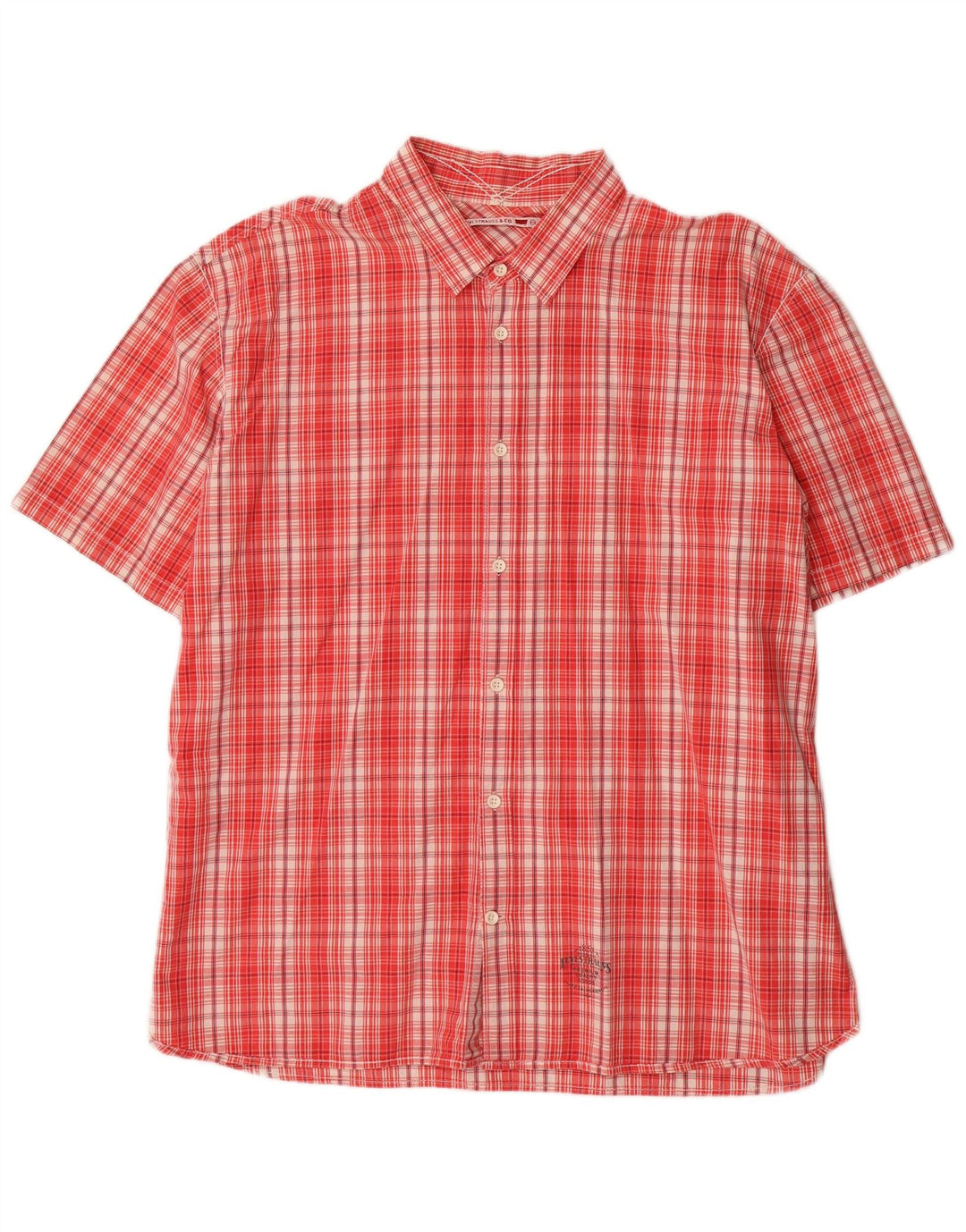 Ανδρικό κοντομάνικο πουκάμισο Denizen Levi's 2XL Red Check Cotton