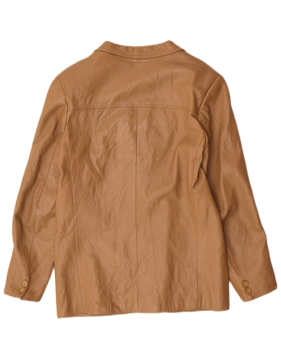 Vintage Γυναικείο Μπουφάν Blazer IT 44 Medium Beige Δερμάτινο Classic