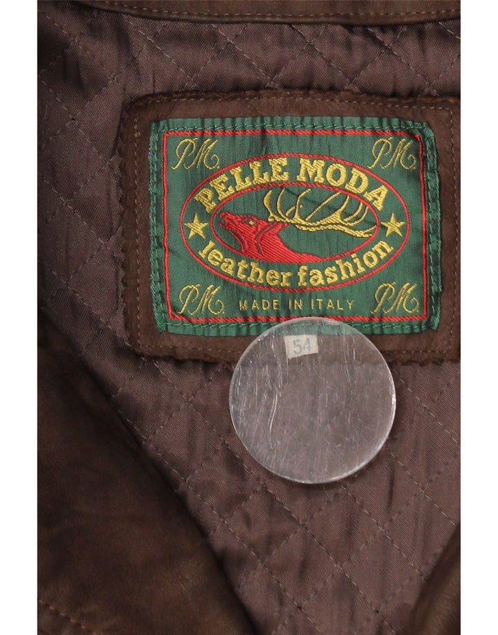 Pelle Moda Ανδρικό Δερμάτινο Μπουφάν IT 54 2XL Καφέ Δερμάτινο