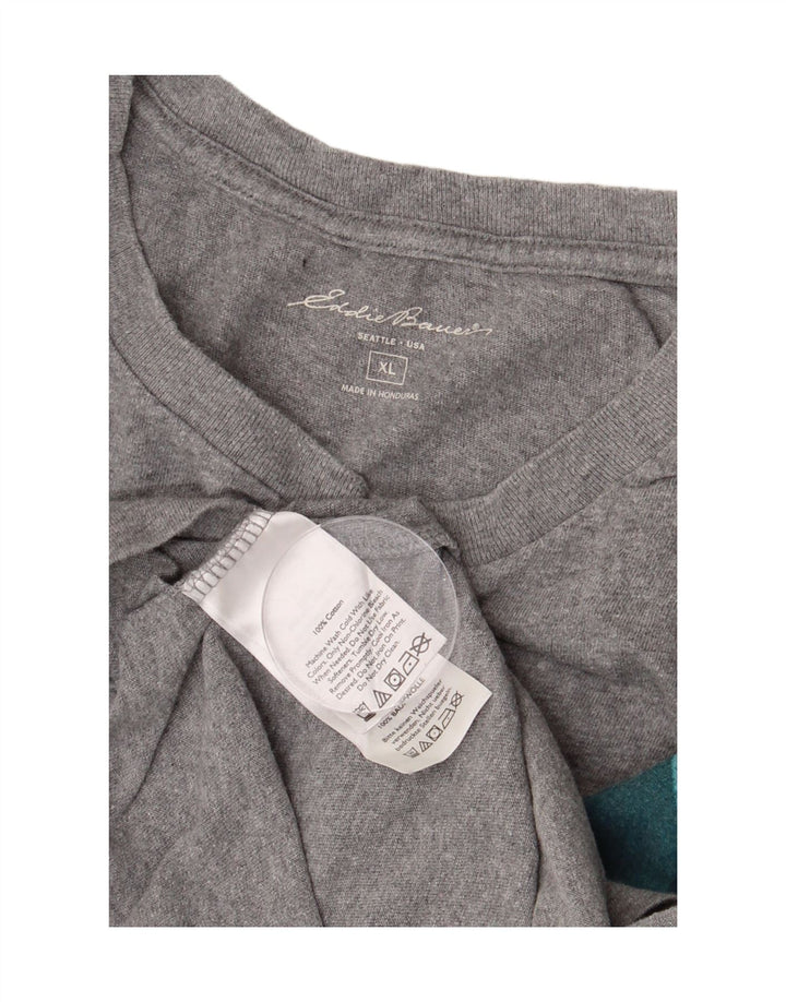EDDIE BAUER Ανδρικό γραφικό T-Shirt Top XL Γκρι βαμβακερό
