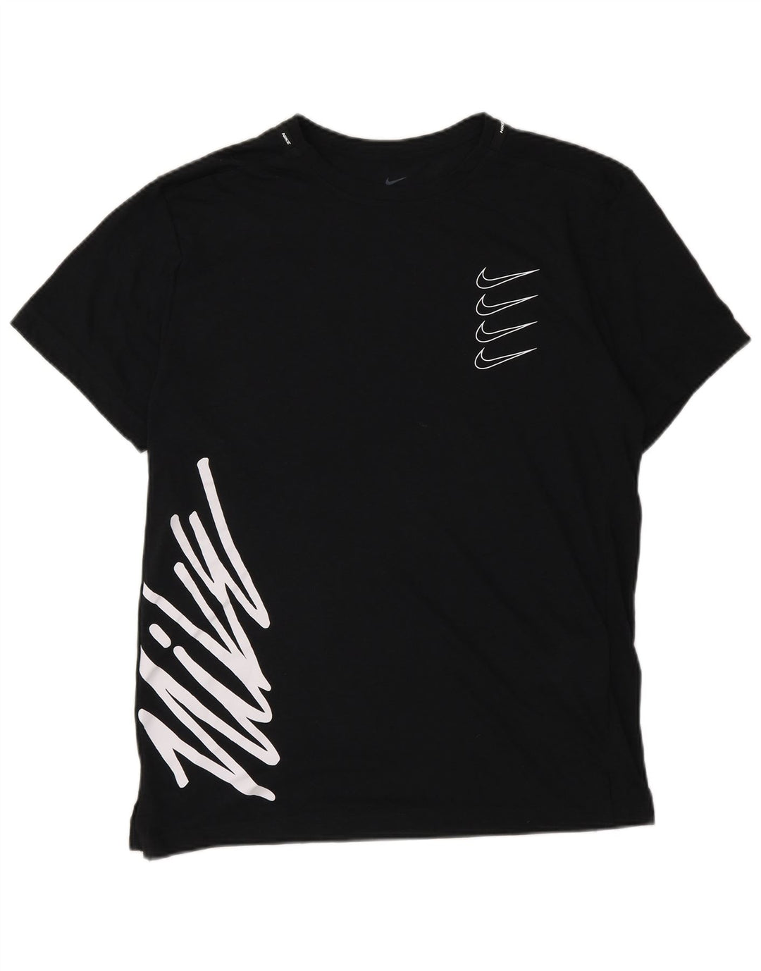 Ανδρικό μπλουζάκι Nike Dri Fit Standard Fit, γραφικό μπλουζάκι από μικρό μαύρο πολυεστέρα