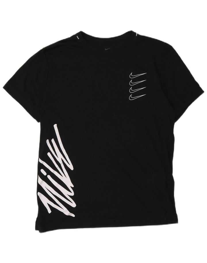 Ανδρικό μπλουζάκι Nike Dri Fit Standard Fit, γραφικό μπλουζάκι από μικρό μαύρο πολυεστέρα