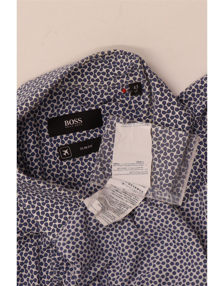 Ανδρικό πουκάμισο Hugo Boss Abstract Pattern Slim Fit Μέγεθος 43 17 XL Navy Blue